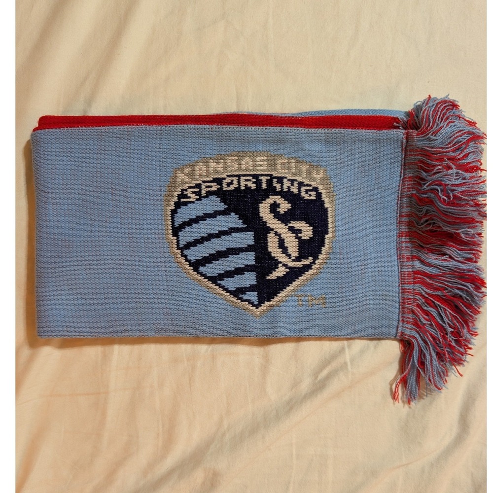 Ruffneck Sporting Kansas City US National Team Soccer Scarf 2014 Blue Red Fringe